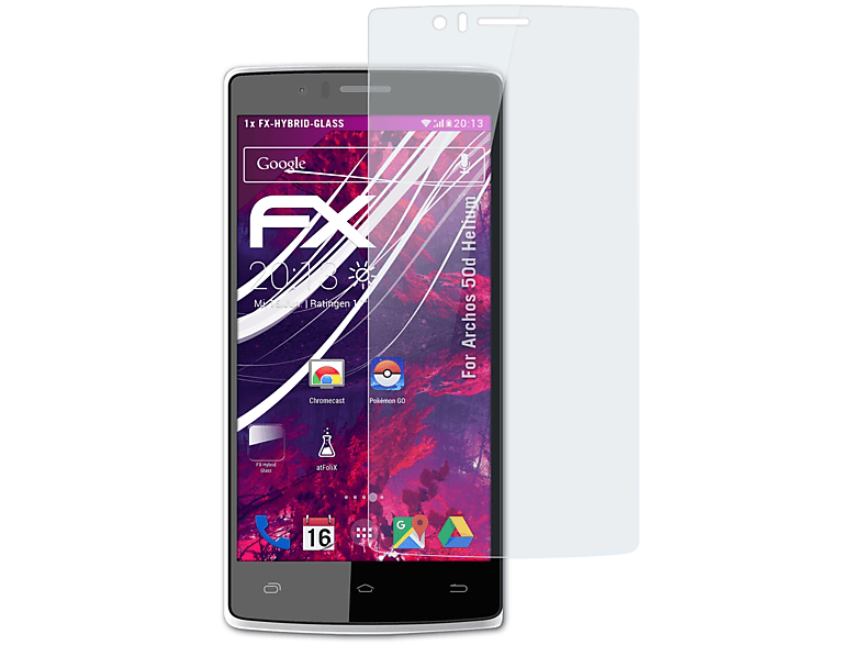 ATFOLIX FX-Hybrid-Glass Schutzglas(für Archos 50d Helium)