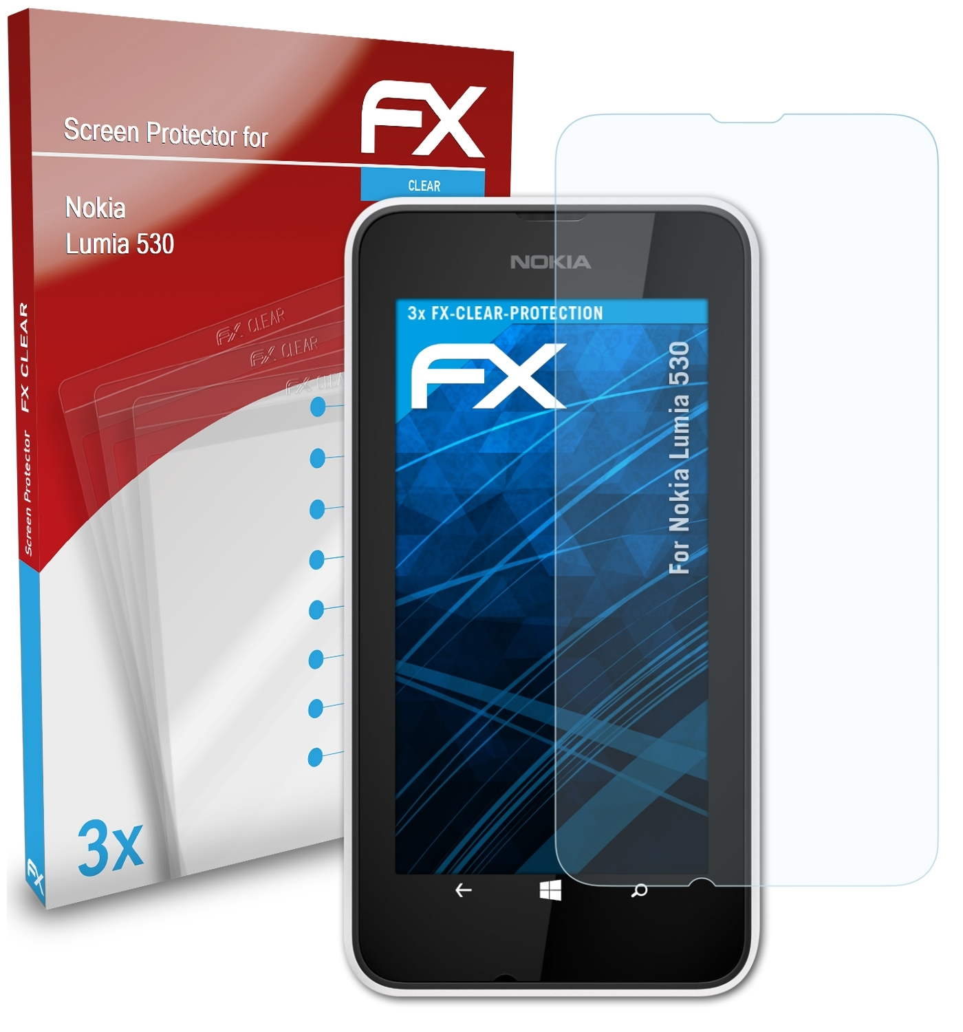 3x FX-Clear Displayschutz(für Lumia ATFOLIX 530) Nokia