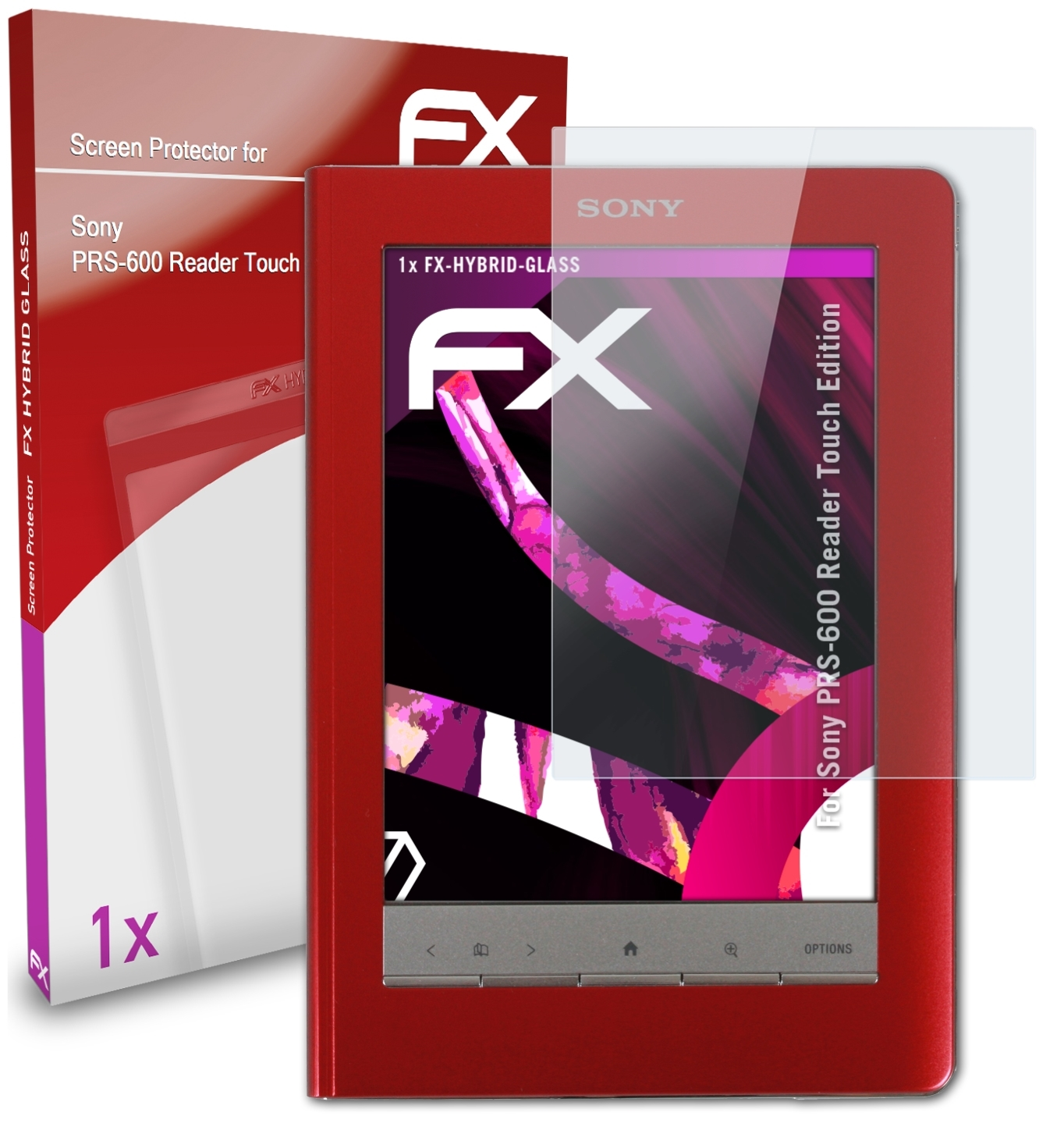 ATFOLIX FX-Hybrid-Glass Schutzglas(für Sony PRS-600 Touch Reader Edition)