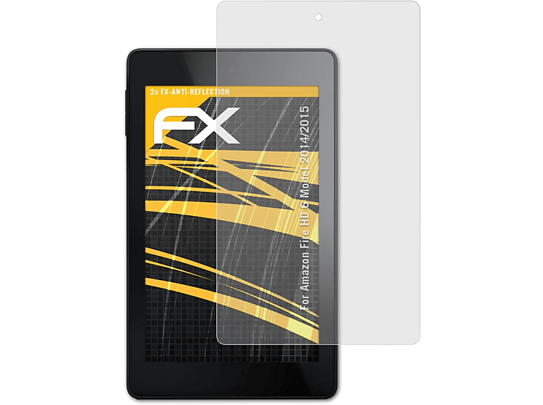 ATFOLIX 2x FX-Antireflex Displayschutz(für Amazon Fire HD 6 (Model 2014/2015))