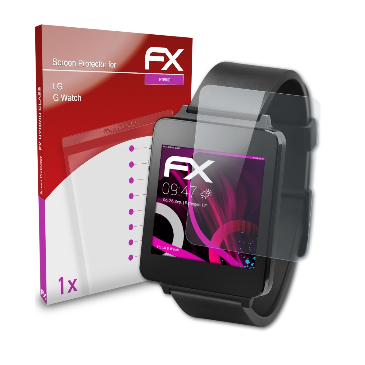 ATFOLIX FX-Hybrid-Glass Schutzglas(für Watch) LG G