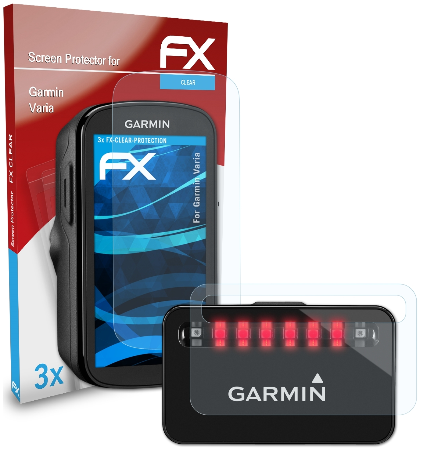 ATFOLIX 3x FX-Clear Garmin Displayschutz(für Varia)