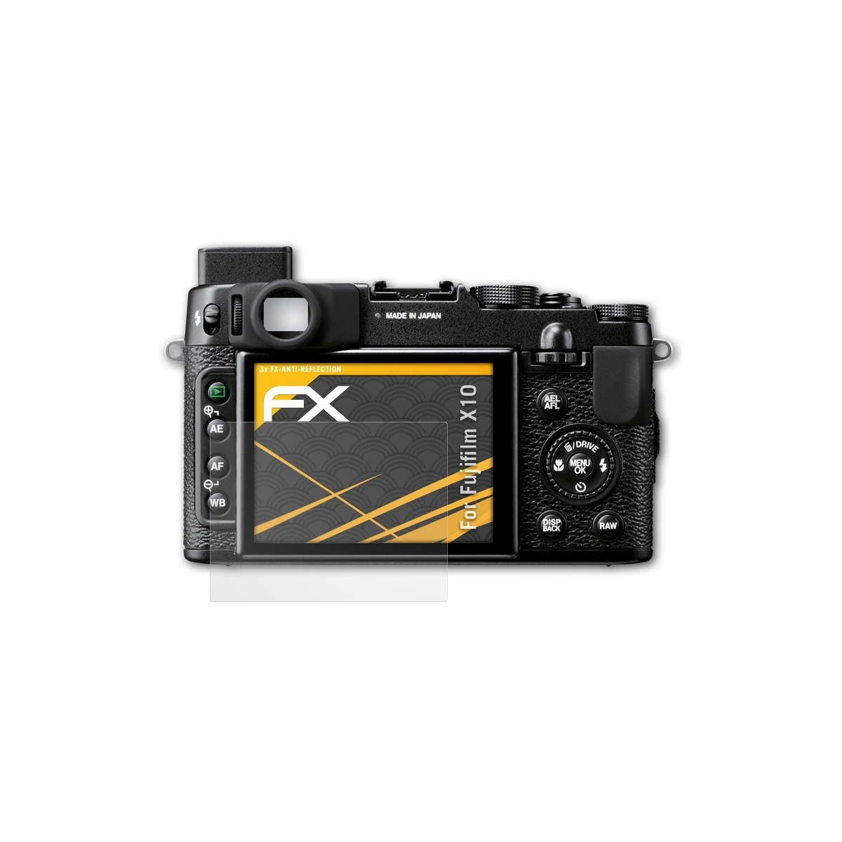 X10) ATFOLIX Fujifilm FX-Antireflex 3x Displayschutz(für