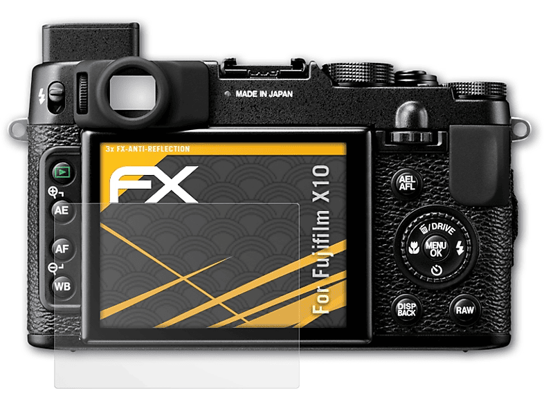 Displayschutz(für 3x ATFOLIX X10) FX-Antireflex Fujifilm