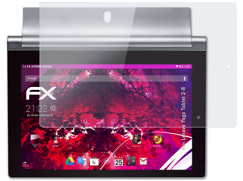 Schutzglas(für FX-Hybrid-Glass Tablet Lenovo 2-8) Yoga ATFOLIX