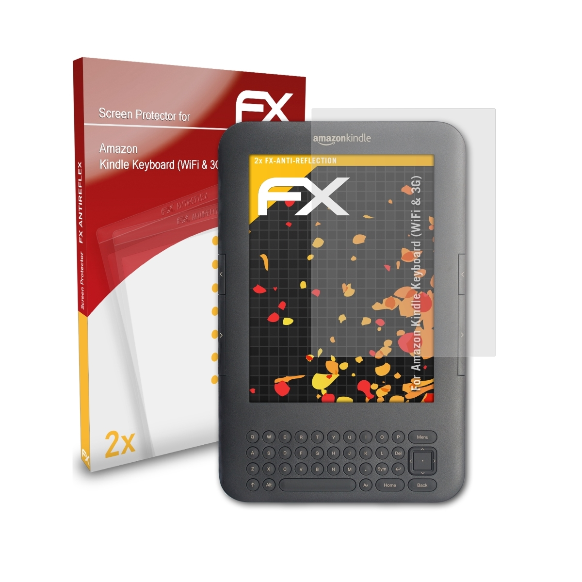 ATFOLIX 2x FX-Antireflex Displayschutz(für Amazon Kindle Keyboard & (WiFi 3G))