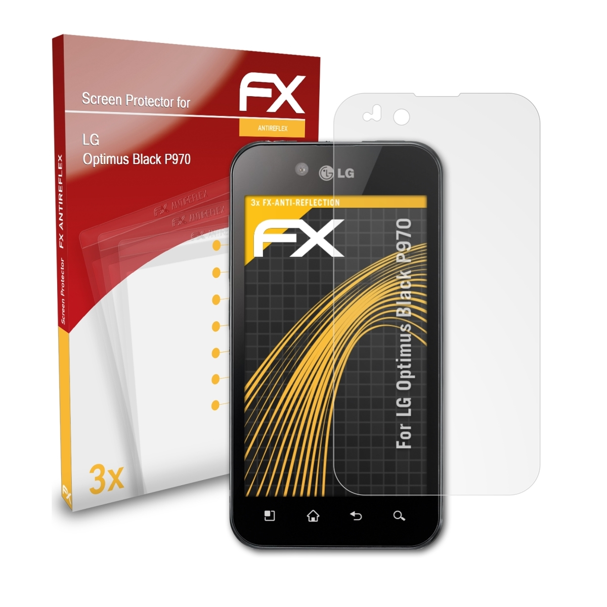 ATFOLIX 3x FX-Antireflex Black LG (P970)) Displayschutz(für Optimus