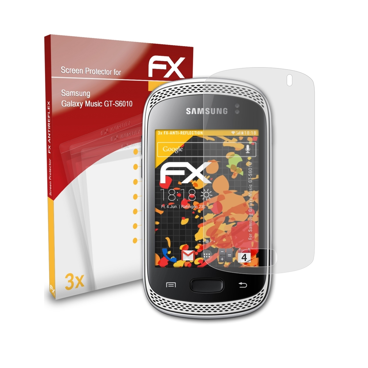 ATFOLIX 3x FX-Antireflex Galaxy (GT-S6010)) Samsung Music Displayschutz(für