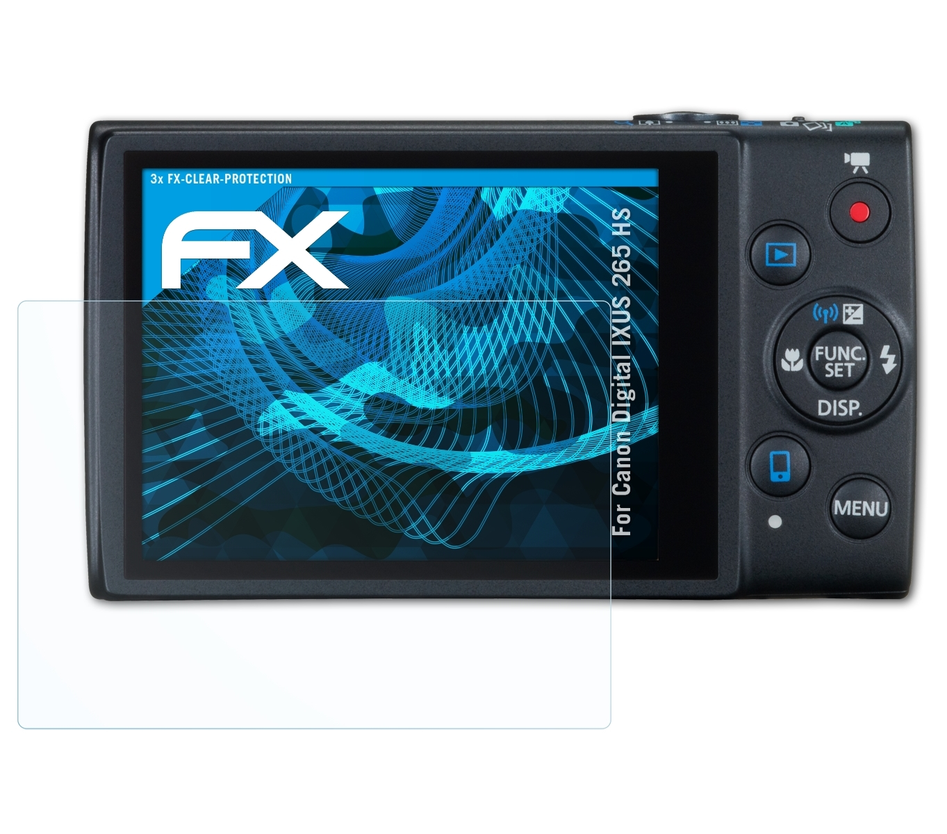 ATFOLIX 3x FX-Clear Displayschutz(für Canon Digital IXUS HS) 265