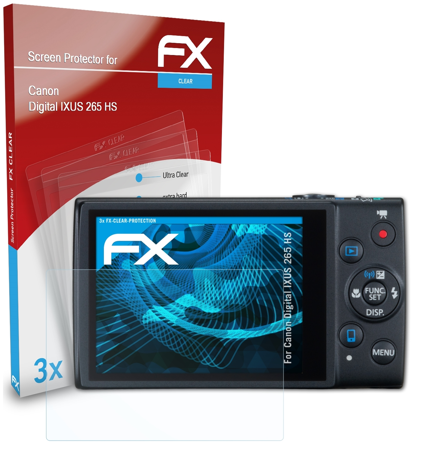 ATFOLIX 3x 265 Canon FX-Clear IXUS HS) Digital Displayschutz(für