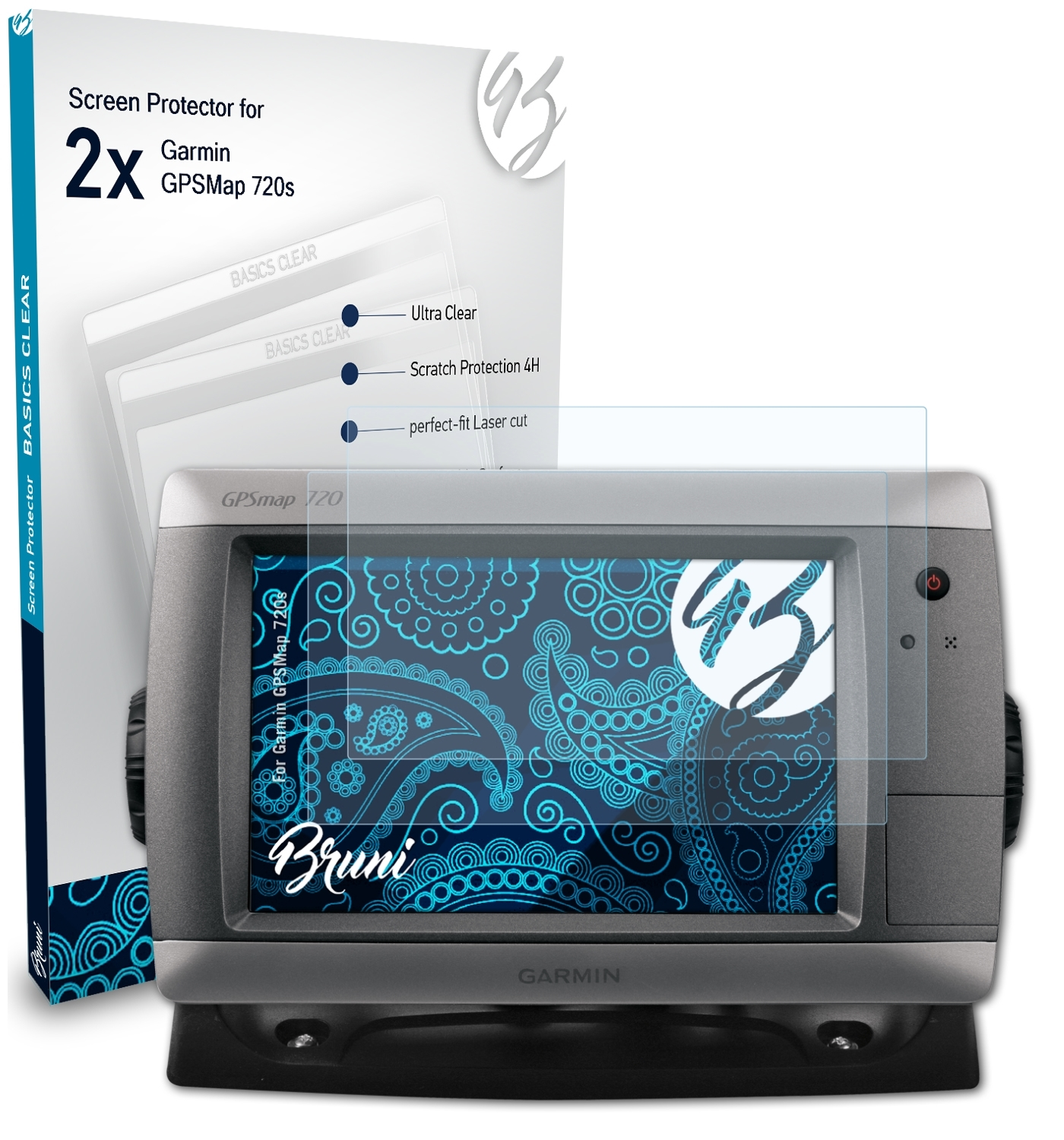 720s) BRUNI GPSMap 2x Schutzfolie(für Basics-Clear Garmin