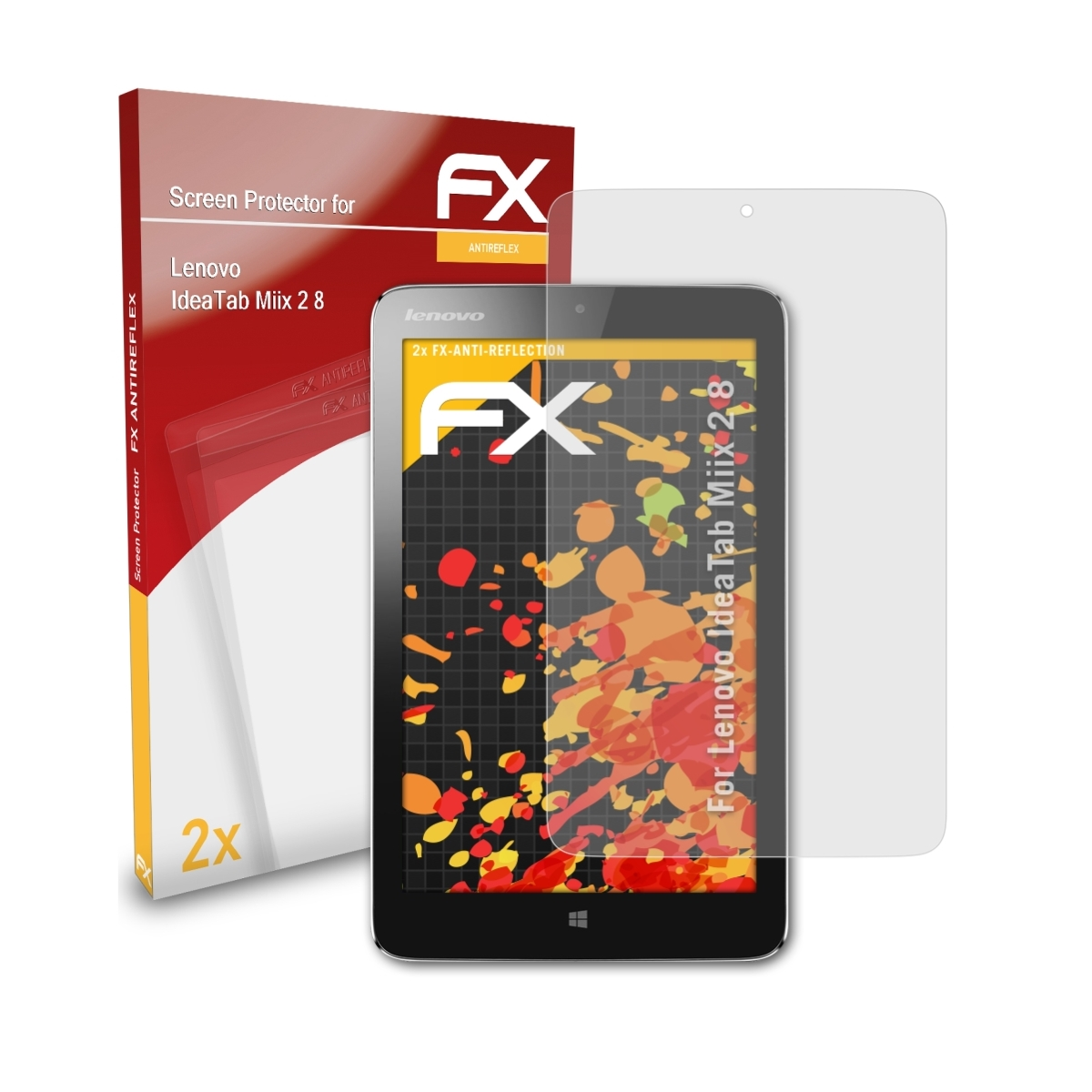 ATFOLIX Miix 8) Displayschutz(für IdeaTab Lenovo FX-Antireflex 2x 2