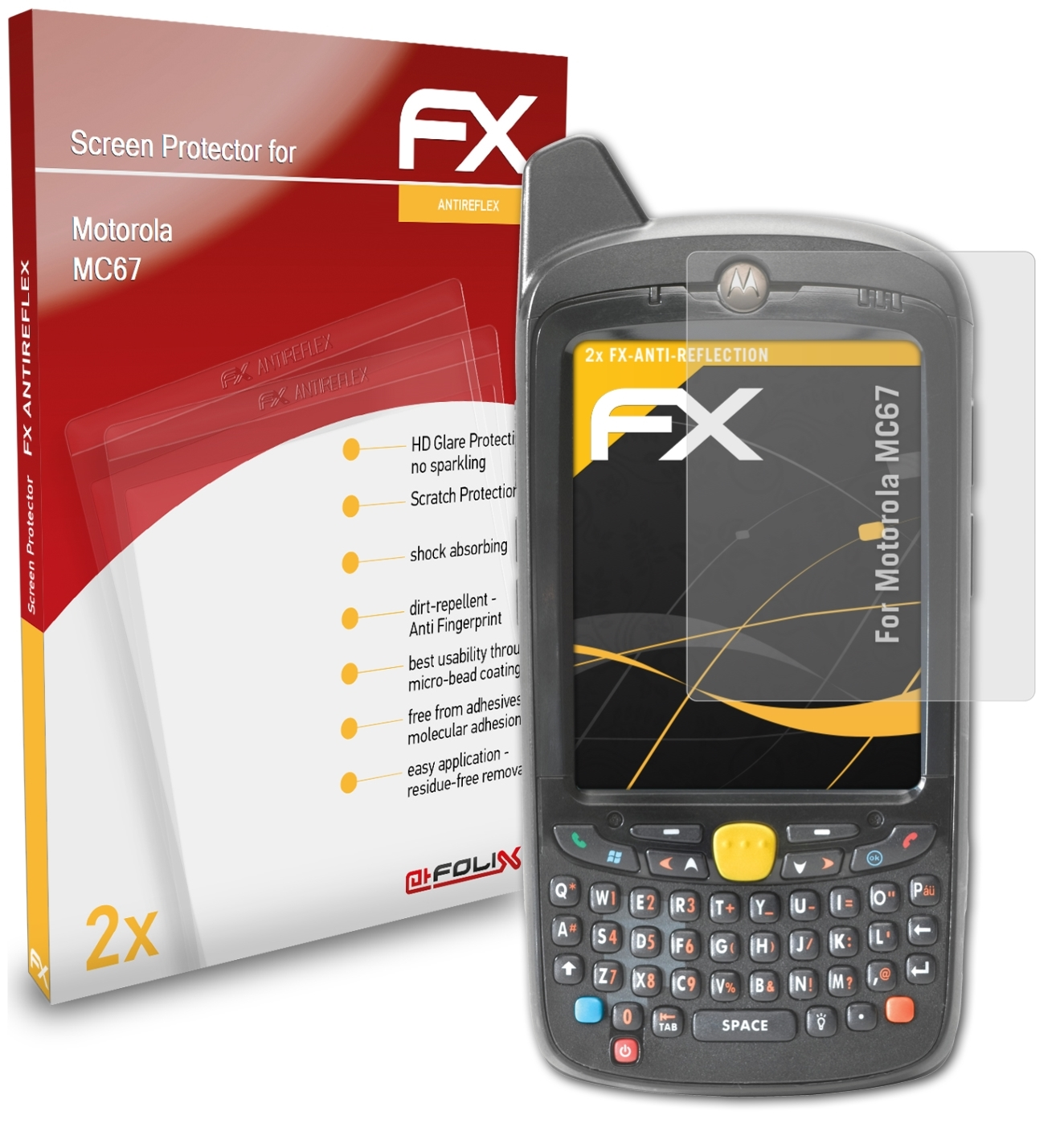 Displayschutz(für MC67) FX-Antireflex 2x Motorola ATFOLIX
