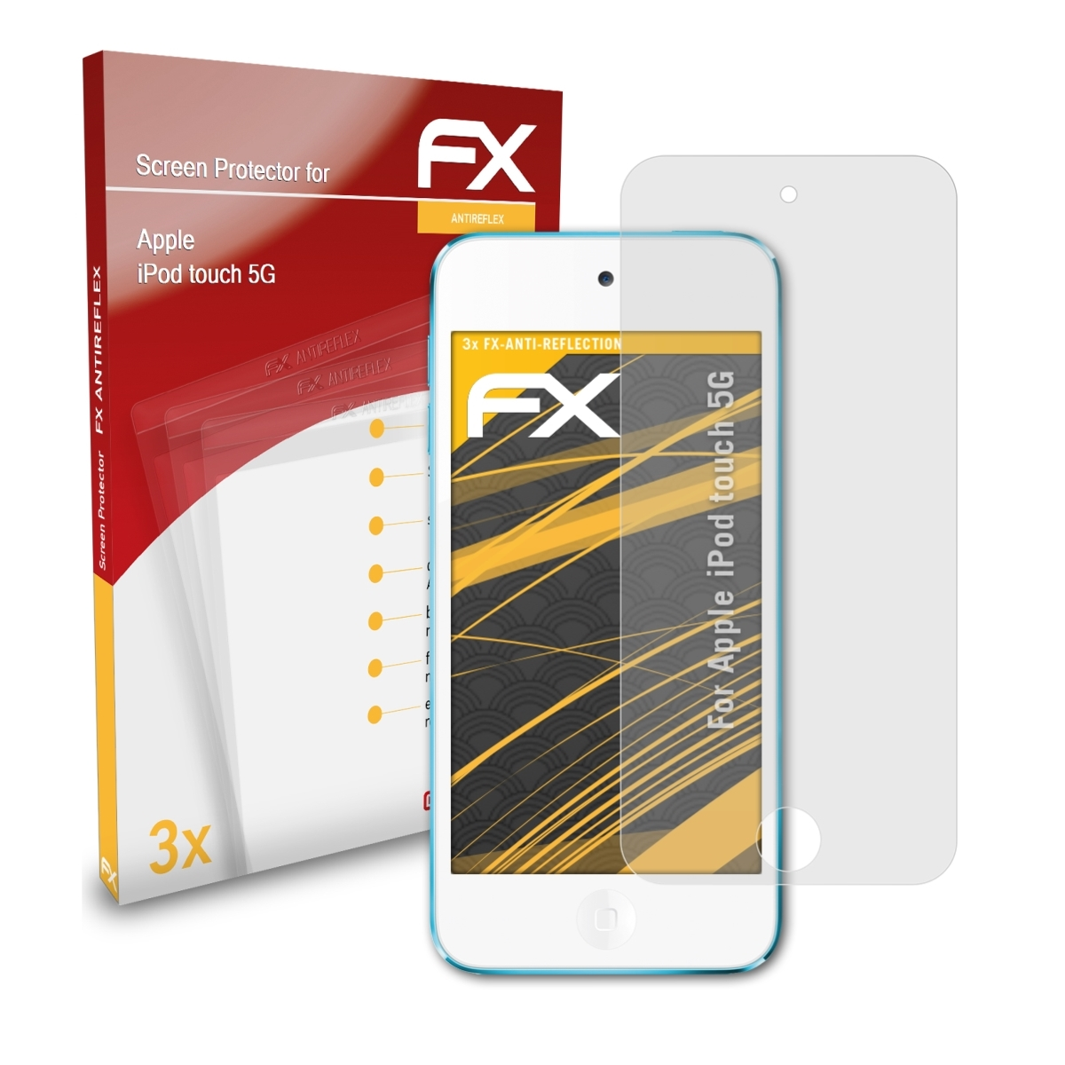 3x Displayschutz(für 5G) Apple iPod FX-Antireflex touch ATFOLIX