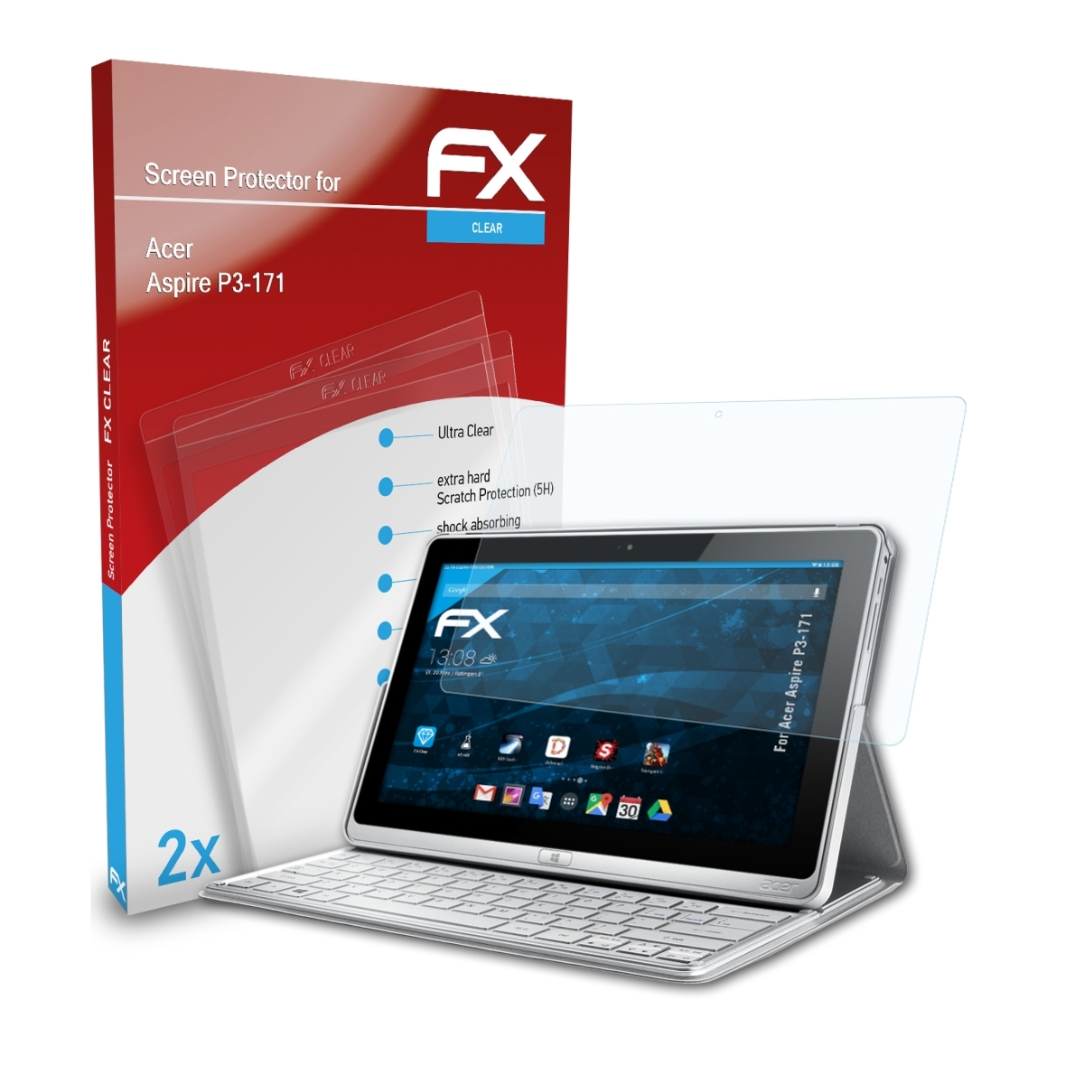 ATFOLIX Aspire 2x Acer Displayschutz(für P3-171) FX-Clear