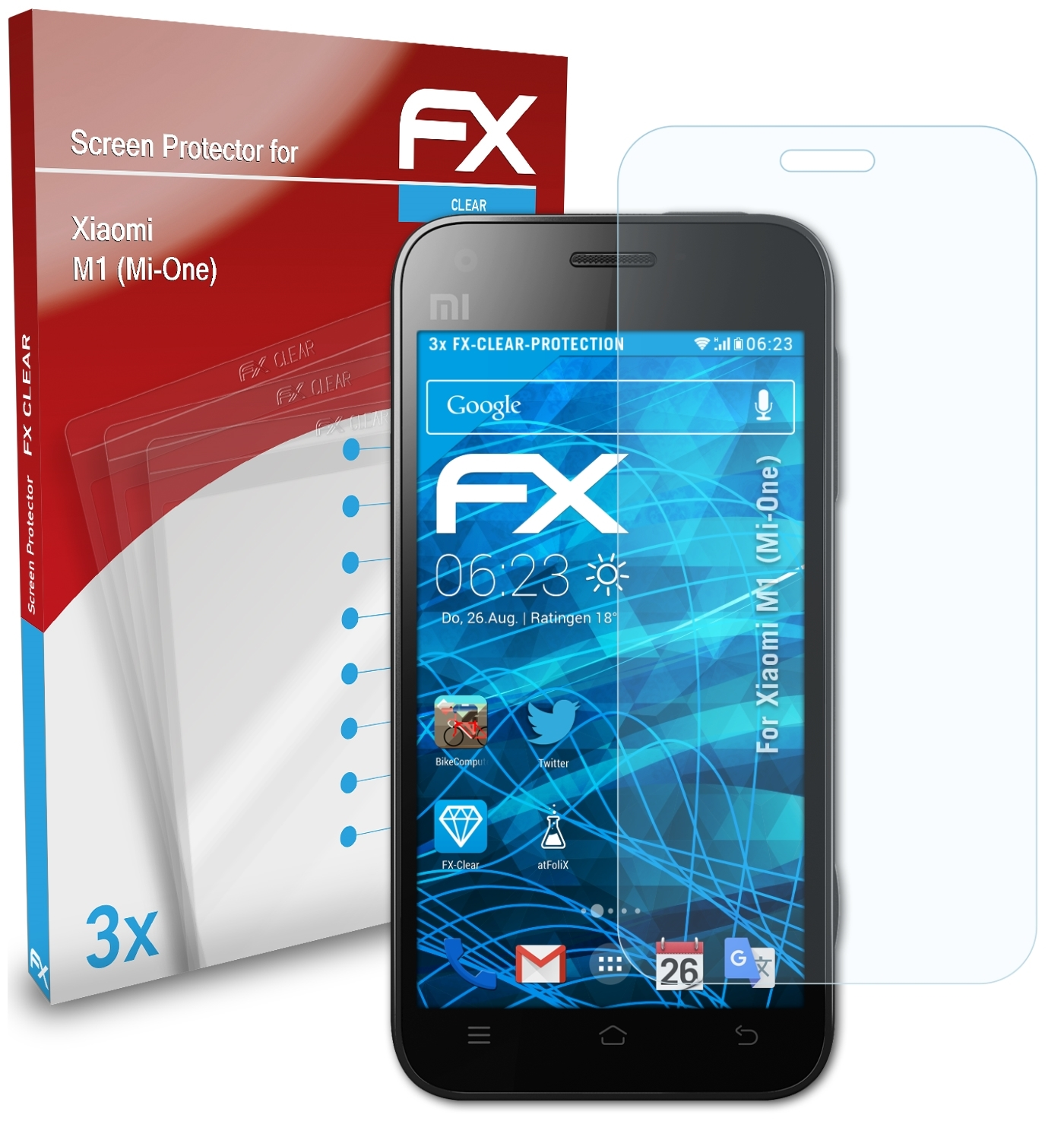 (Mi-One)) Xiaomi ATFOLIX 3x Displayschutz(für FX-Clear M1