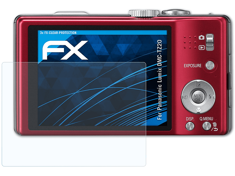 Panasonic FX-Clear DMC-TZ20) ATFOLIX Lumix 3x Displayschutz(für