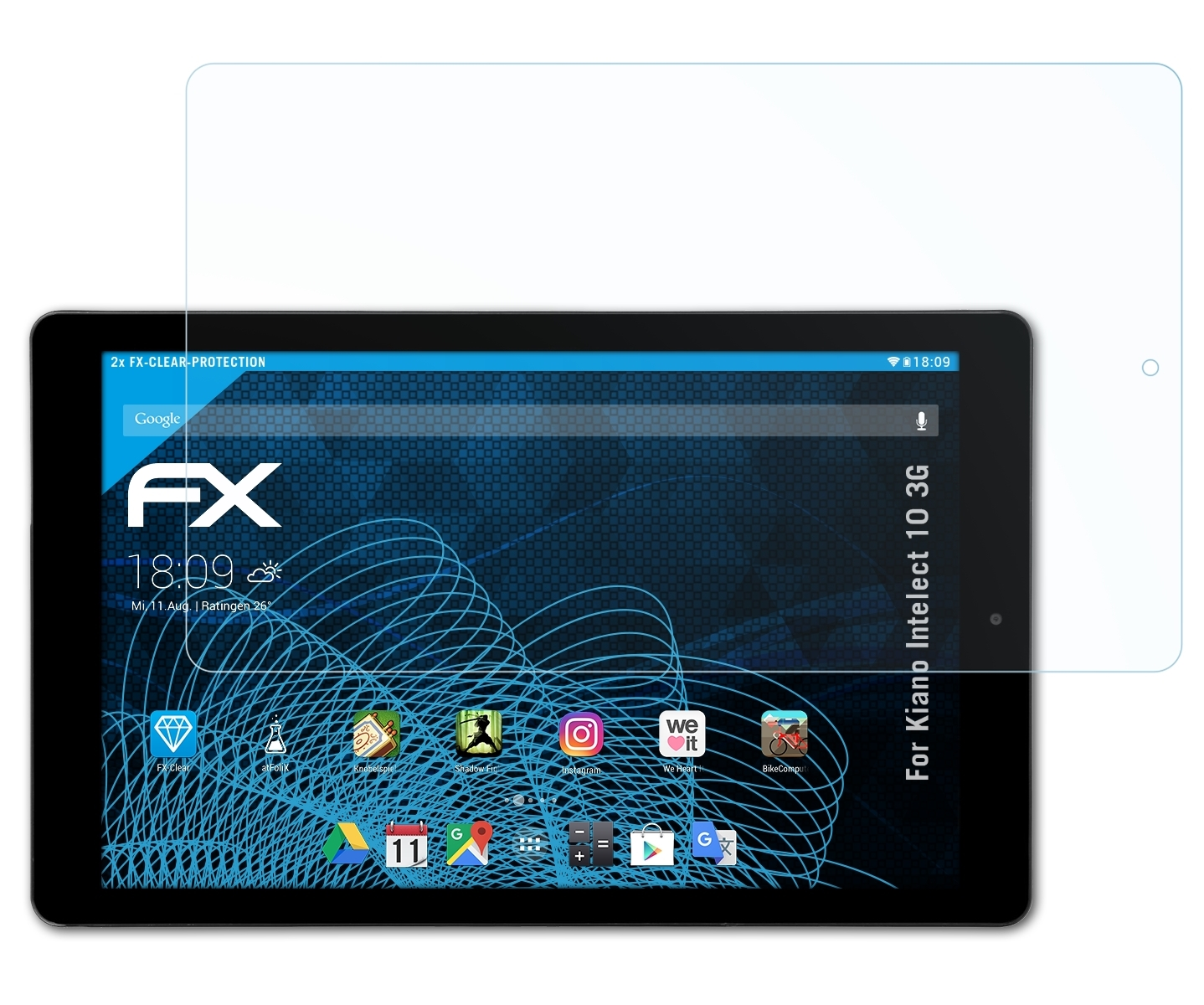 ATFOLIX 2x 10 FX-Clear 3G) Displayschutz(für Kiano Intelect