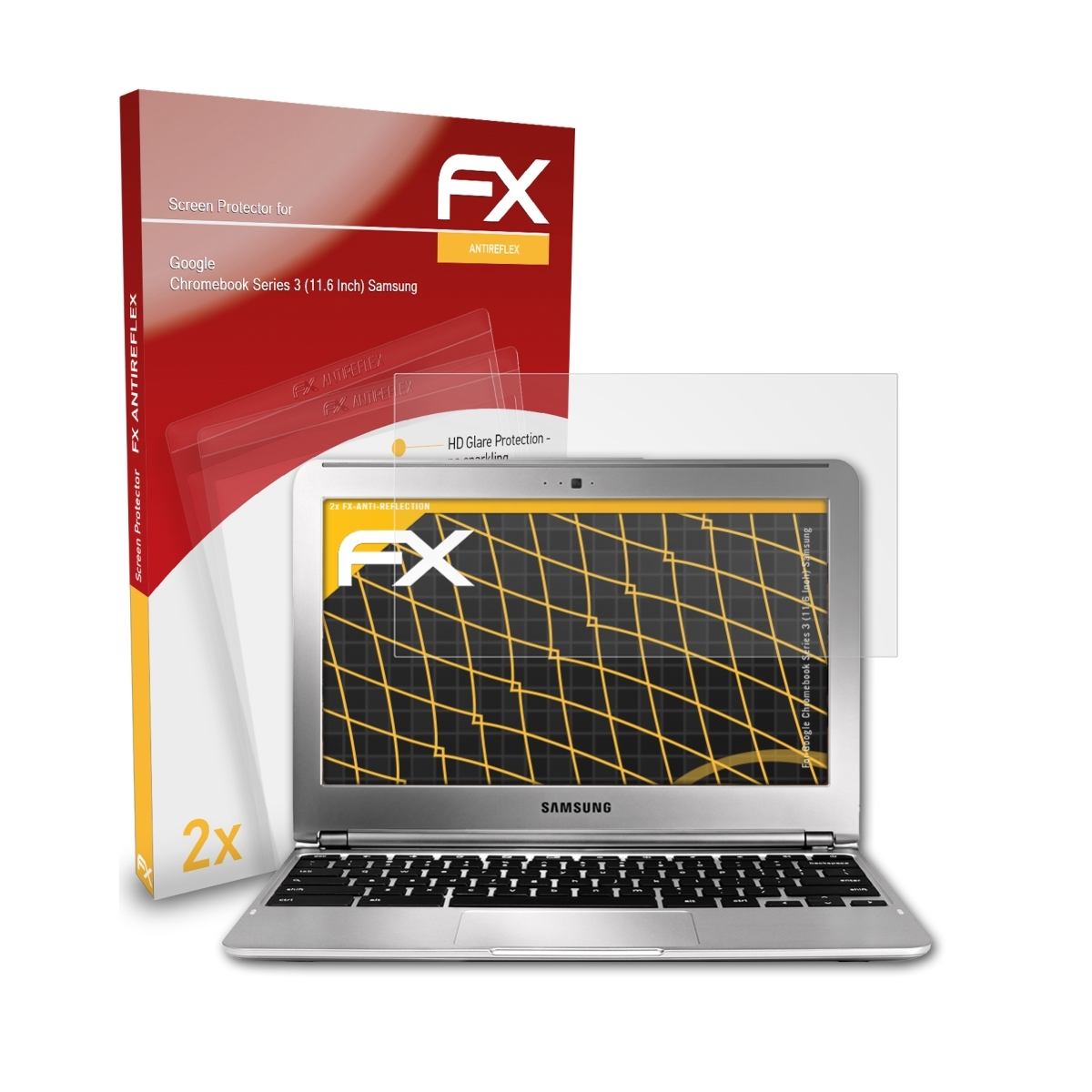 Chromebook (Samsung)) ATFOLIX 3 (11.6 Google FX-Antireflex Displayschutz(für Series 2x Inch)