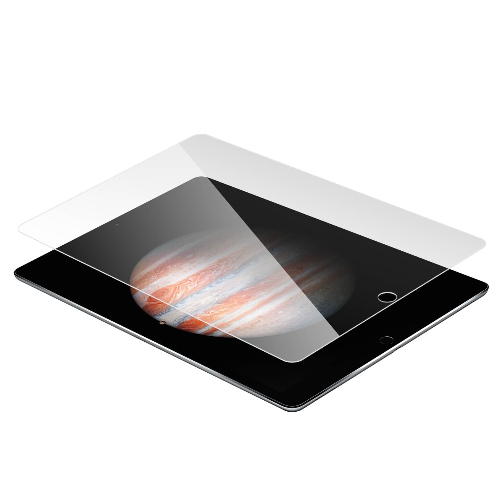 Una protezione per lo schermo su un tablet che mostra un'immagine di un pianeta.