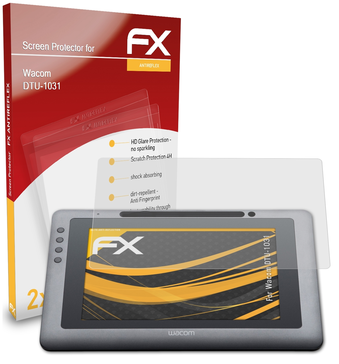 ATFOLIX 2x FX-Antireflex Displayschutz(für DTU-1031) Wacom