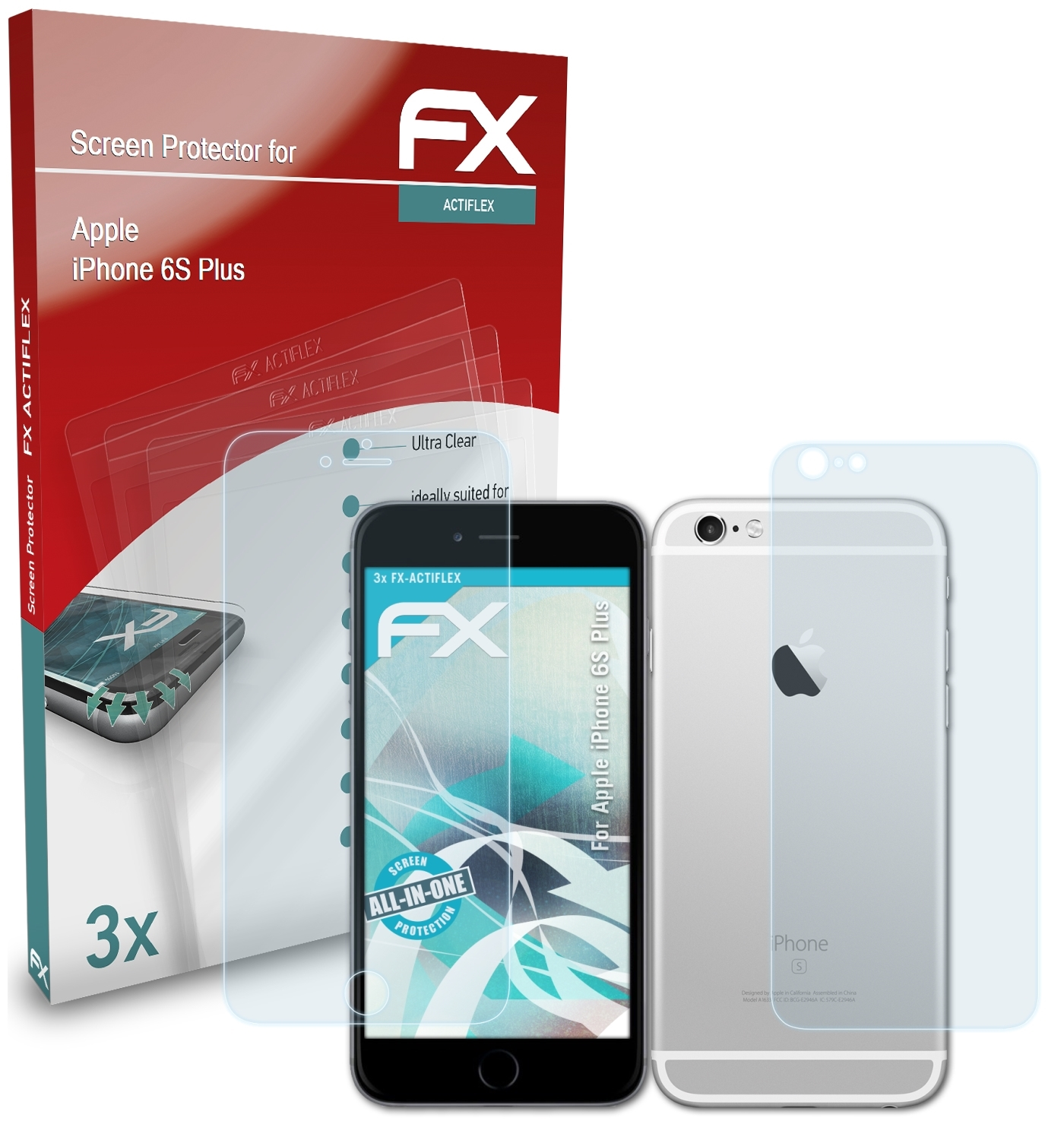 ATFOLIX 3x FX-ActiFleX Displayschutz(für Apple Plus) 6S iPhone