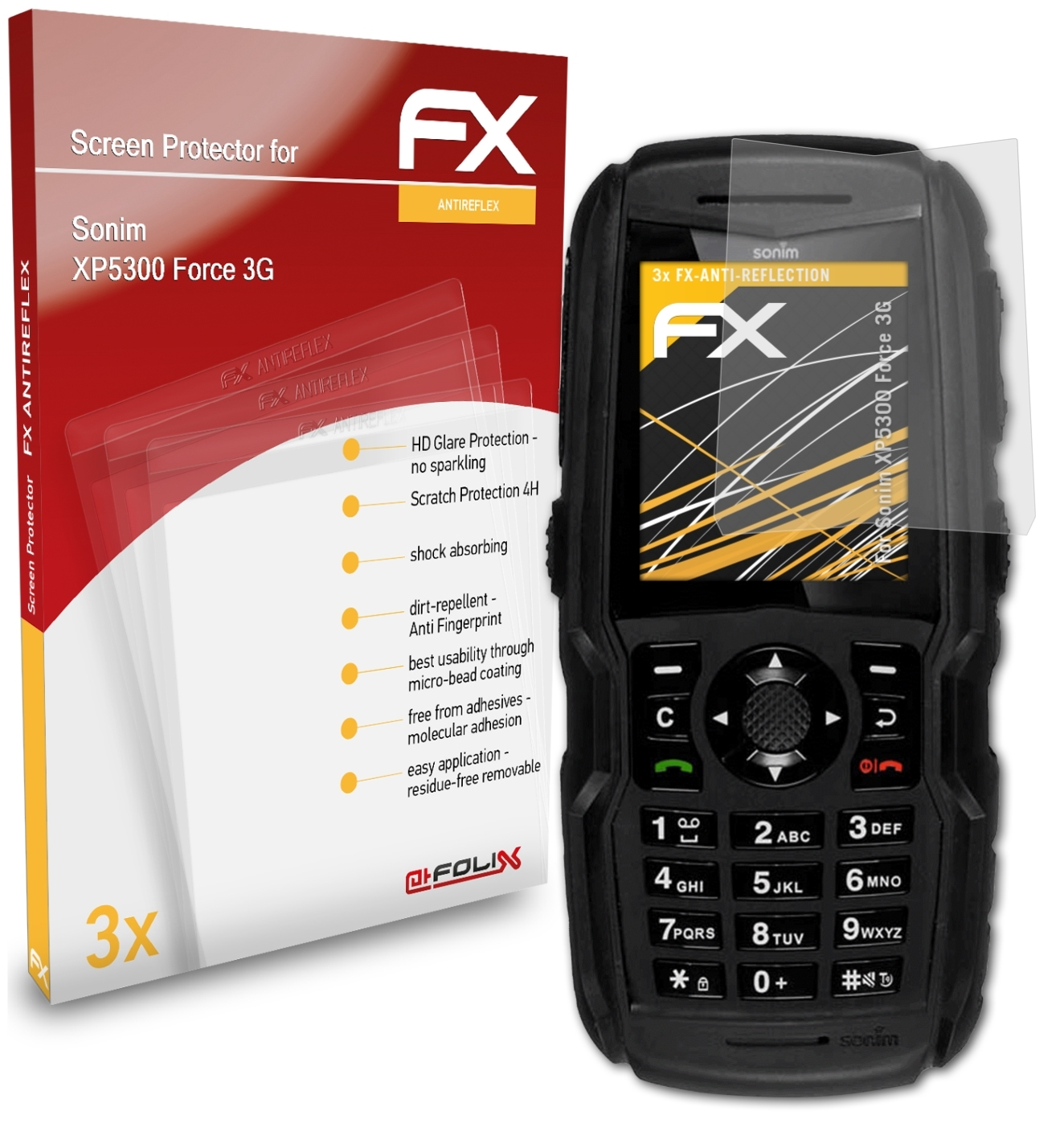 ATFOLIX 3x FX-Antireflex Displayschutz(für Sonim Force 3G) XP5300