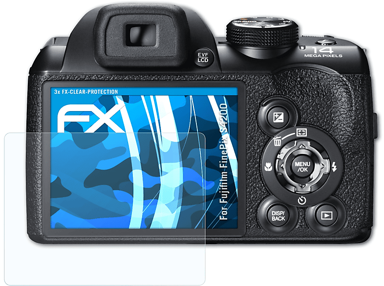 ATFOLIX 3x FX-Clear Displayschutz(für Fujifilm FinePix S4200) | Kamera Schutzfolie