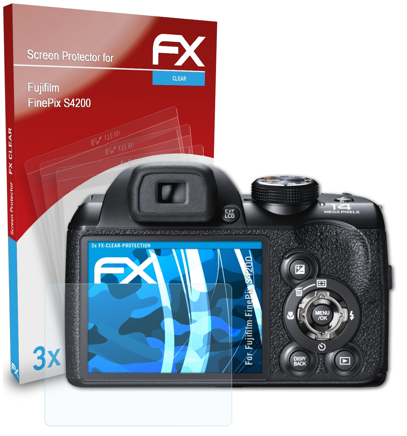 ATFOLIX 3x FX-Clear Displayschutz(für S4200) FinePix Fujifilm