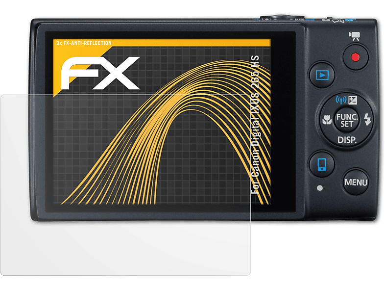 ATFOLIX 3x FX-Antireflex Displayschutz(für Canon Digital IXUS 265 HS)