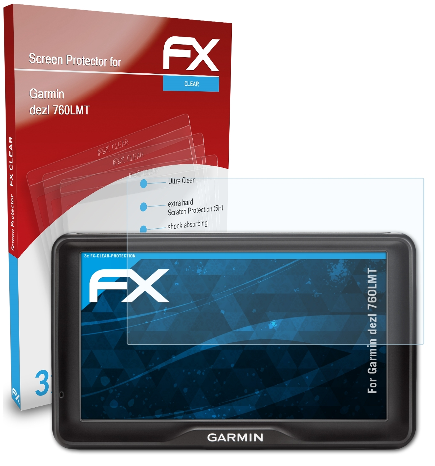 ATFOLIX 3x FX-Clear Displayschutz(für dezl 760LMT) Garmin