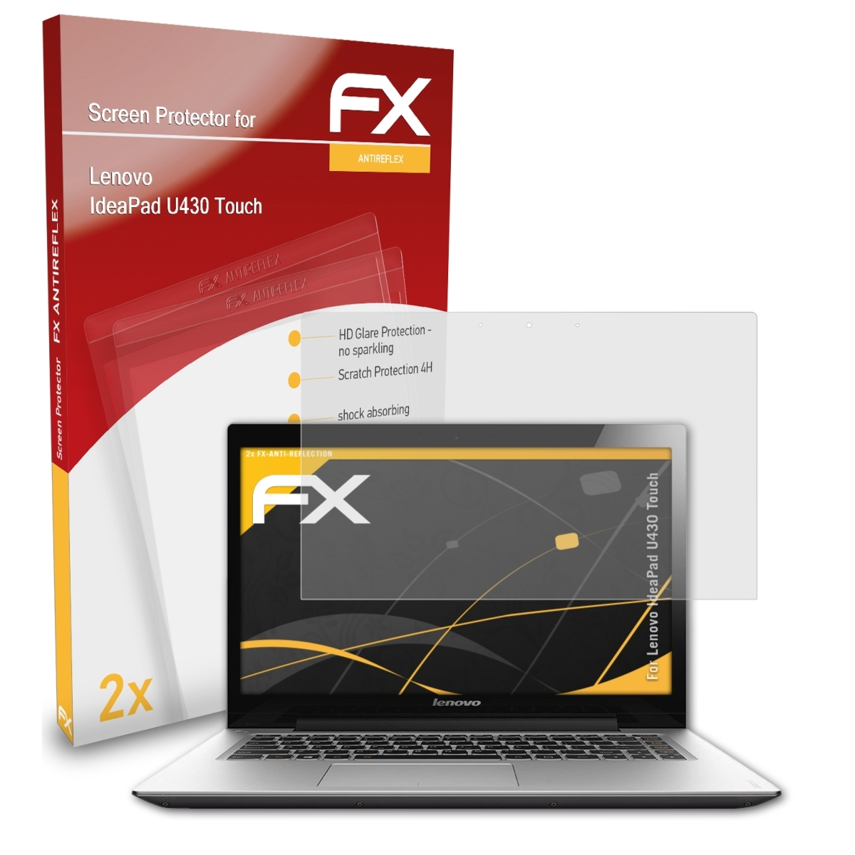 ATFOLIX 2x FX-Antireflex Displayschutz(für Touch) U430 Lenovo IdeaPad