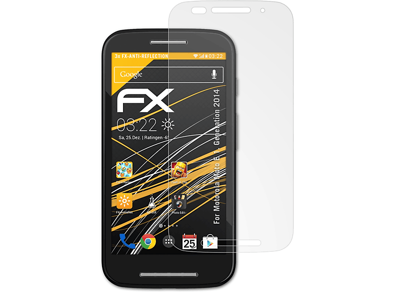 Generation 3x Motorola Displayschutz(für E ATFOLIX 2014)) (1. Moto FX-Antireflex