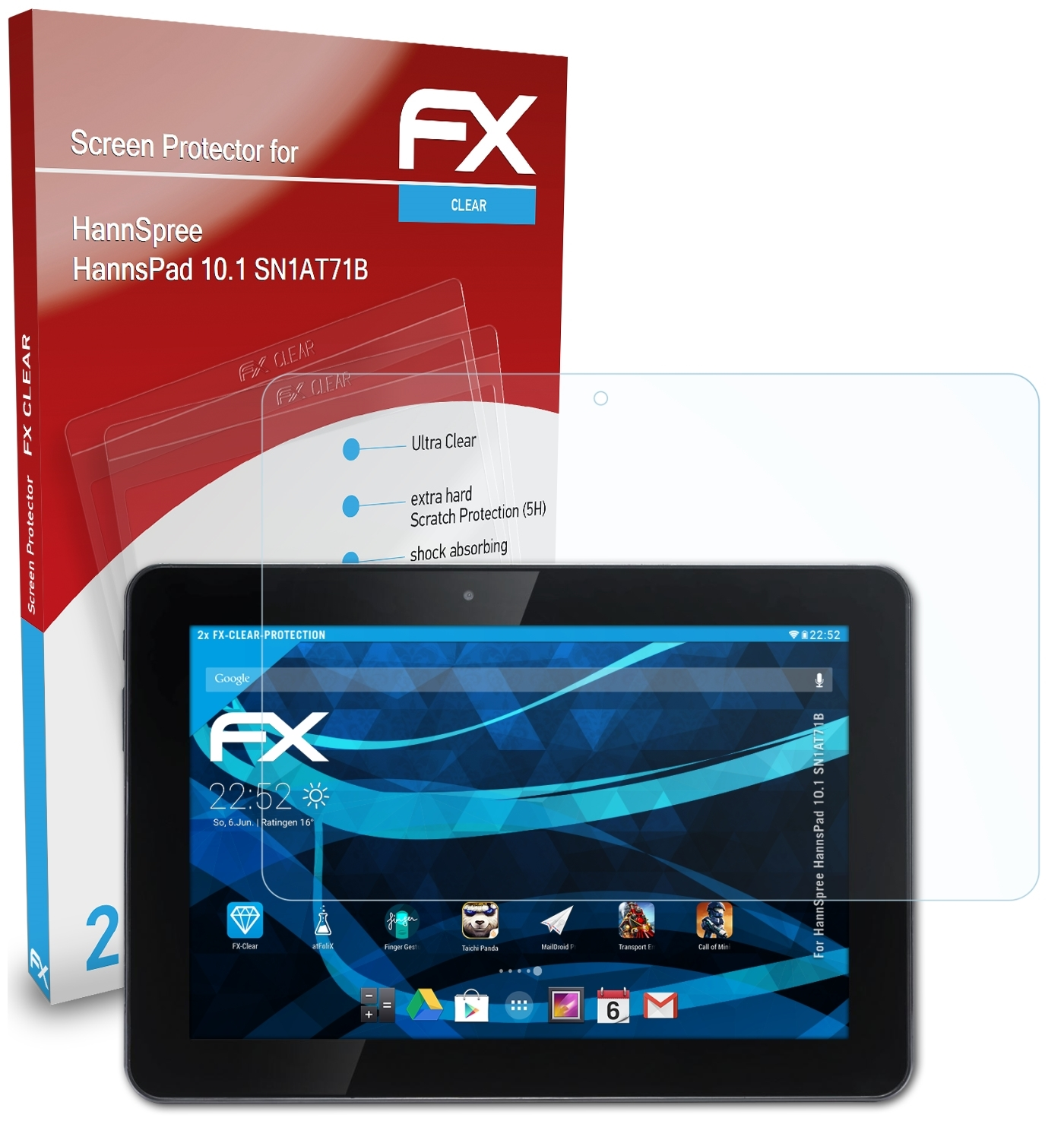 ATFOLIX HannSpree HannsPad 2x Displayschutz(für FX-Clear (SN1AT71B)) 10.1