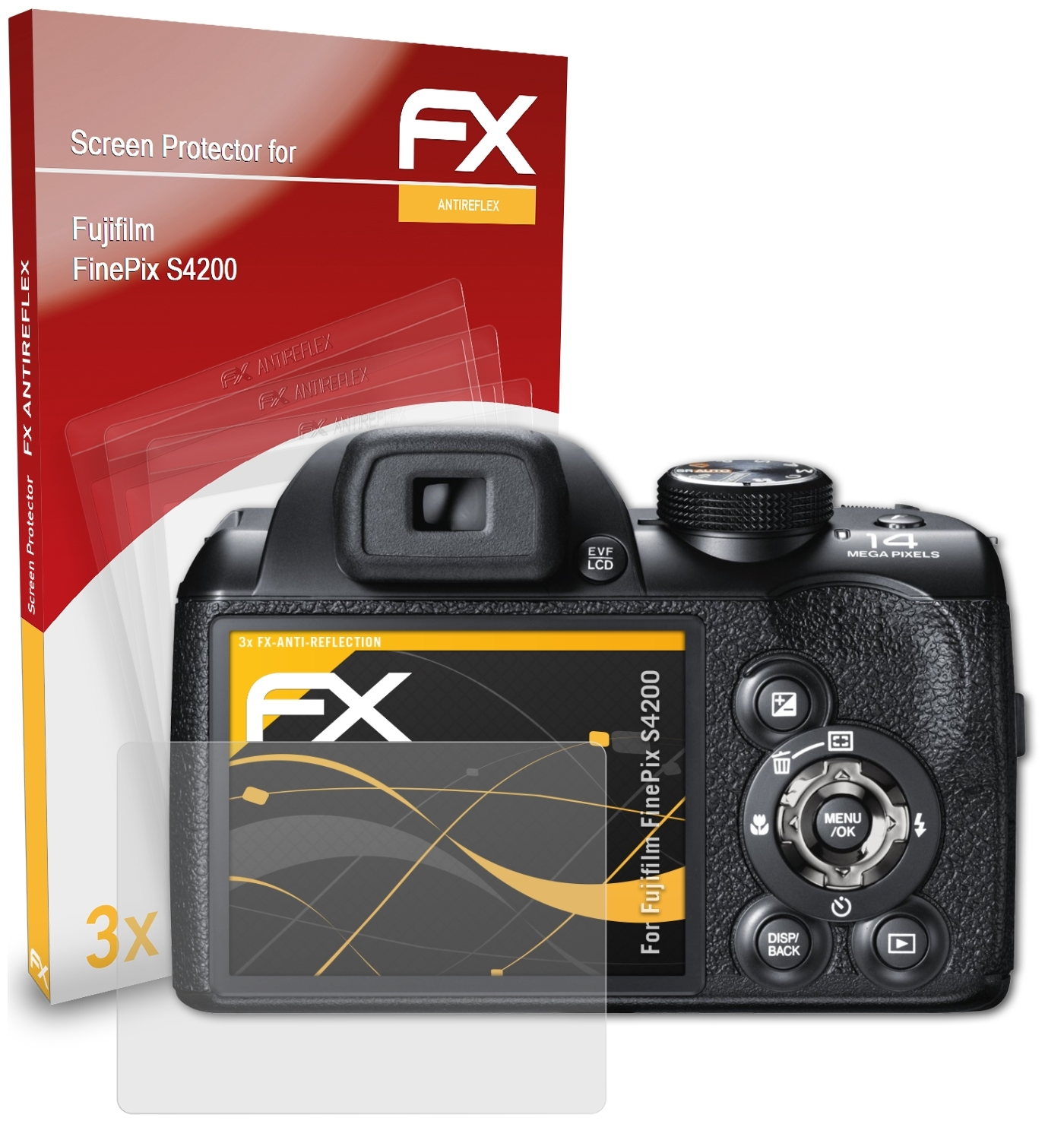 ATFOLIX 3x FX-Antireflex Displayschutz(für Fujifilm S4200) FinePix
