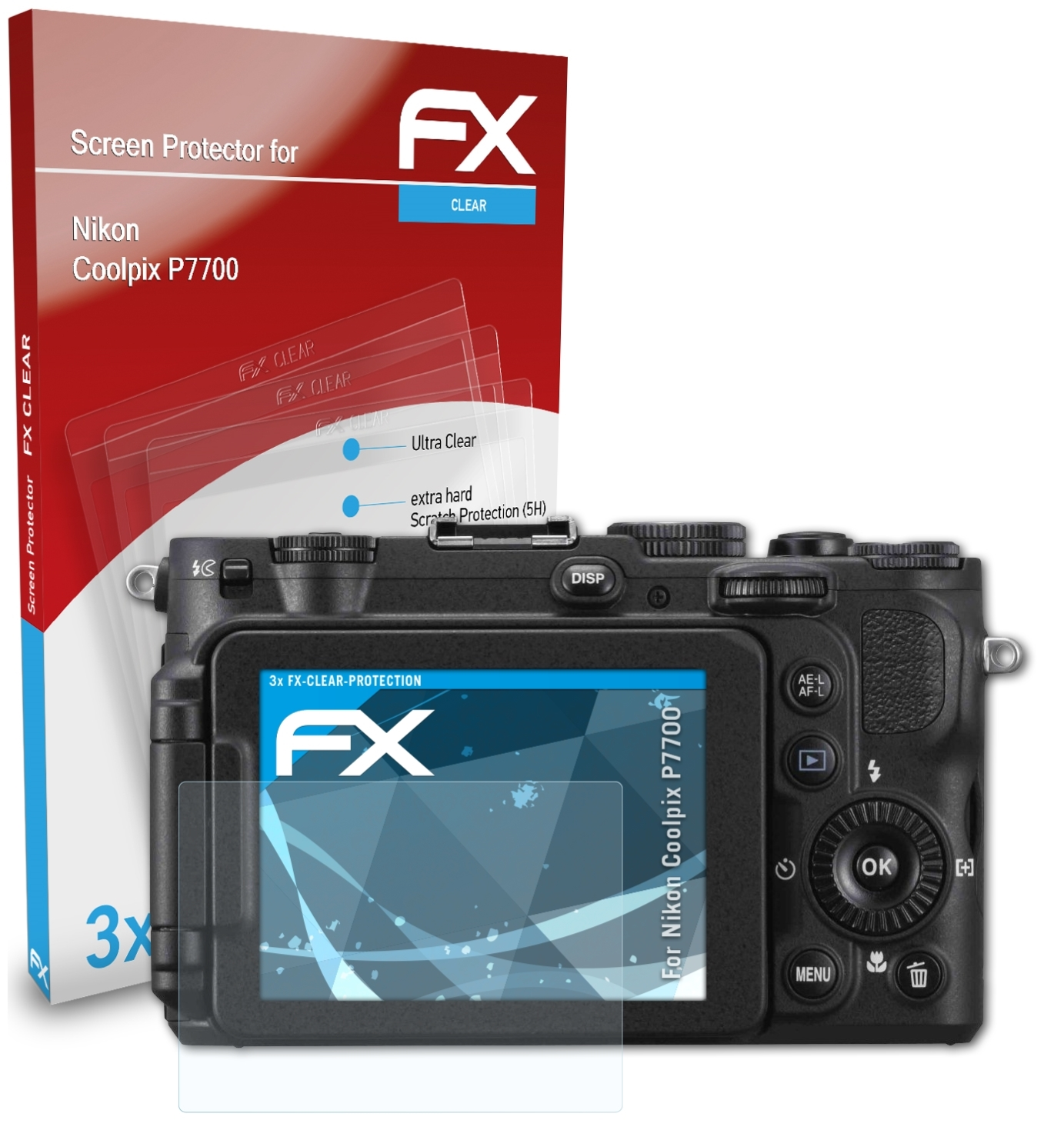ATFOLIX 3x FX-Clear P7700) Coolpix Nikon Displayschutz(für