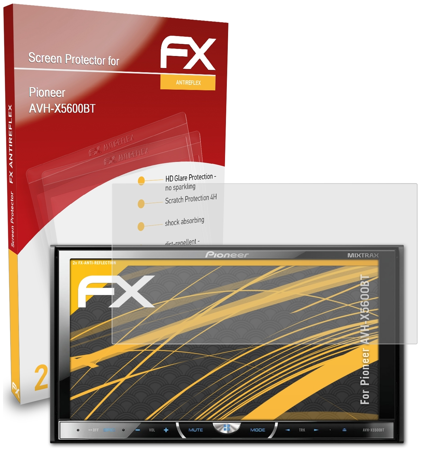 2x FX-Antireflex Displayschutz(für AVH-X5600BT) ATFOLIX Pioneer