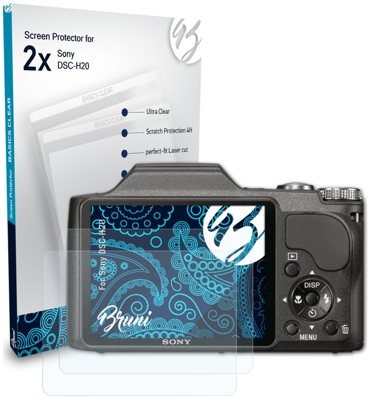 BRUNI 2x Schutzfolie(für Basics-Clear DSC-H20) Sony