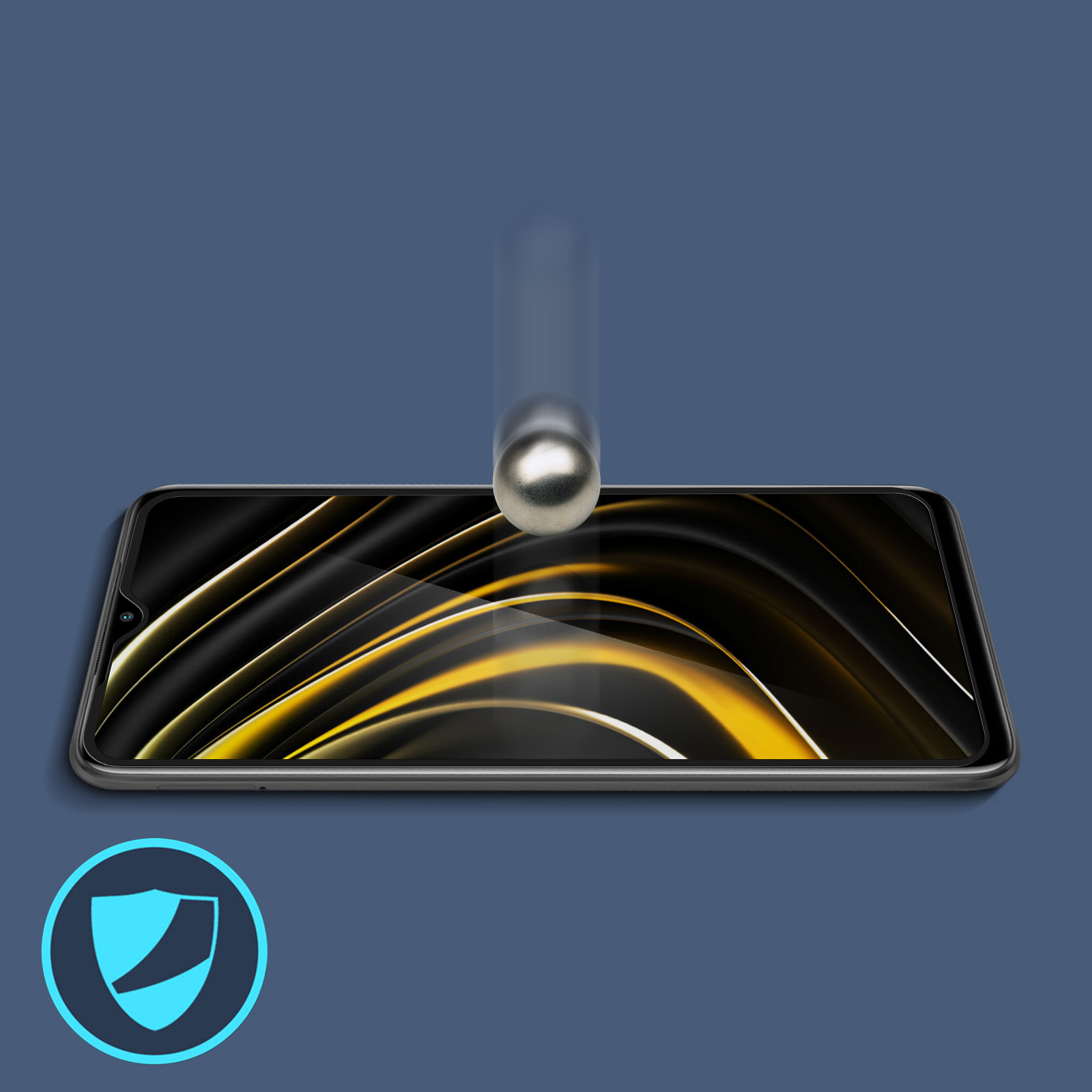AVIZAR Gehärtetes Glas Schutzfolie Schwarz Redmi Rand 9H mit Xiaomi Härtegrad, Glas-Folien(für 9T)