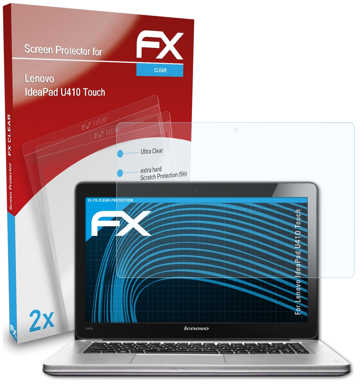 ATFOLIX IdeaPad Touch) Displayschutz(für 2x FX-Clear U410 Lenovo