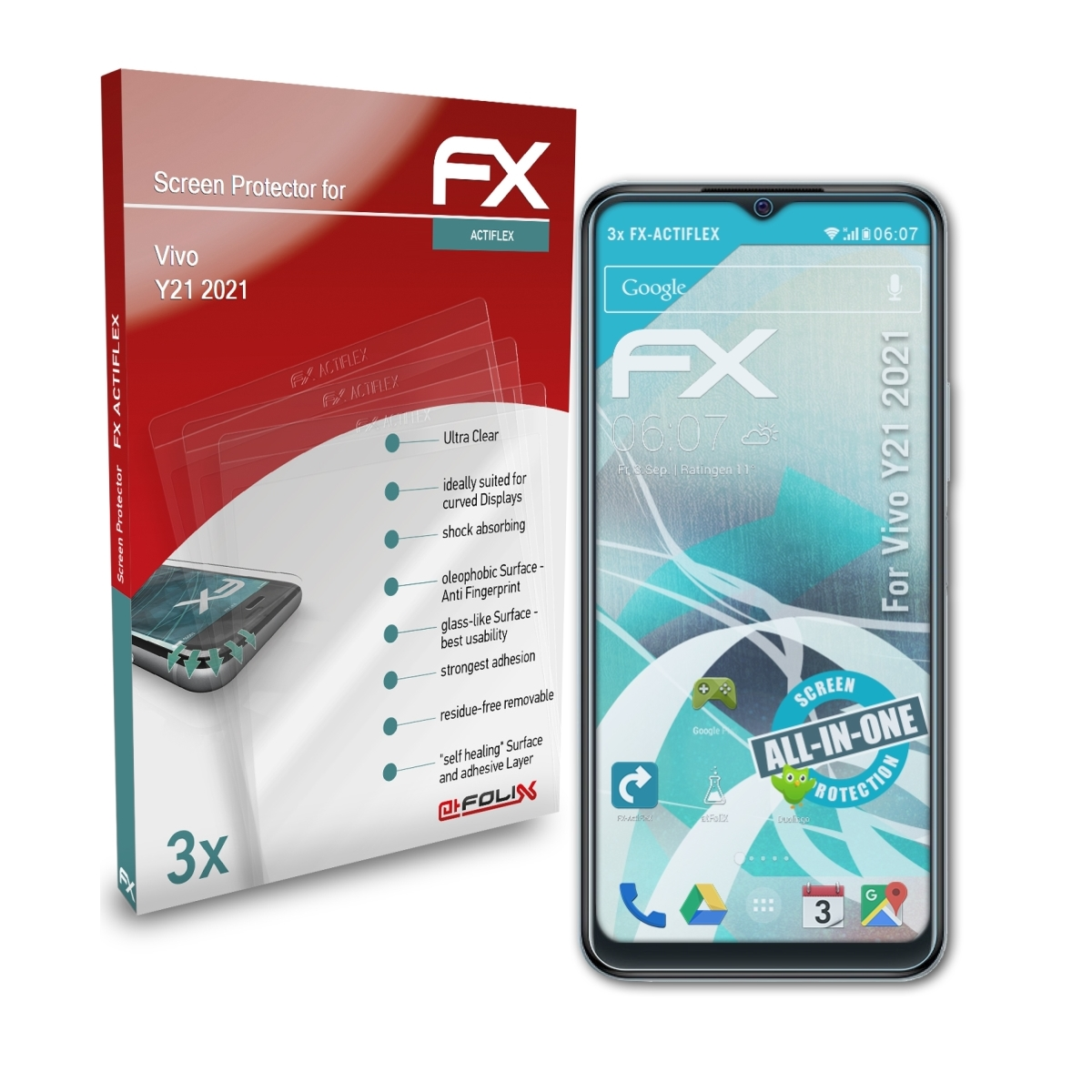 ATFOLIX 3x FX-ActiFleX Y21 Vivo (2021)) Displayschutz(für