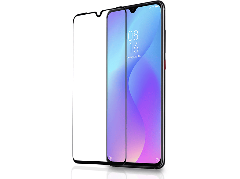 AVIZAR Gehärtetes Glas Schutzfolie mit 9H Härtegrad, Rand Schwarz Glas-Folien(für Xiaomi Mi 9 Lite)