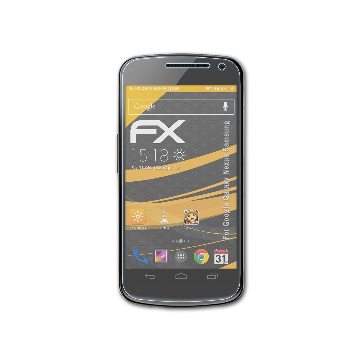 ATFOLIX 3x FX-Antireflex Displayschutz(für Google (Samsung)) Nexus Galaxy