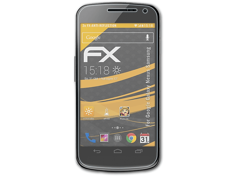 Nexus ATFOLIX Displayschutz(für (Samsung)) Galaxy FX-Antireflex Google 3x