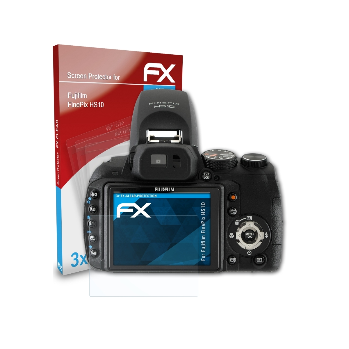 Fujifilm FinePix ATFOLIX FX-Clear HS10) 3x Displayschutz(für