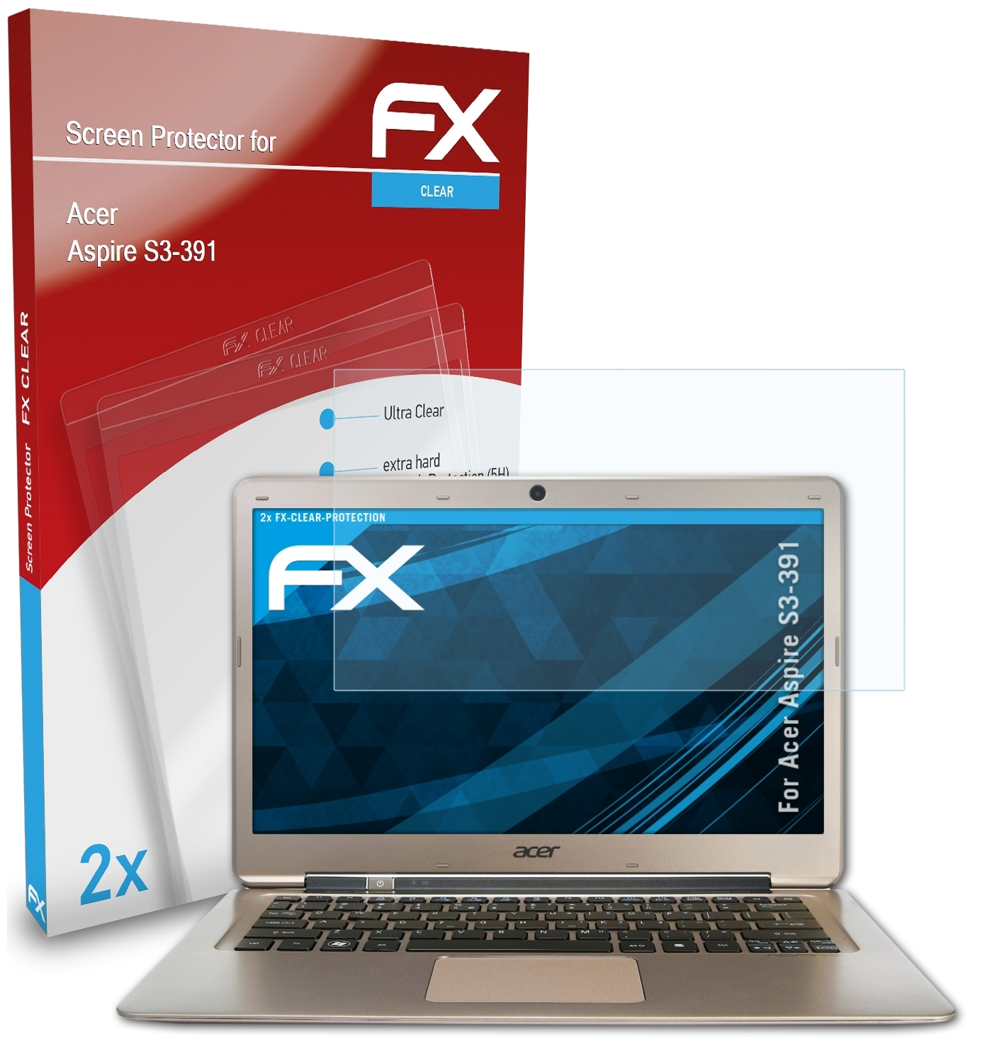 ATFOLIX 2x FX-Clear S3-391) Aspire Acer Displayschutz(für