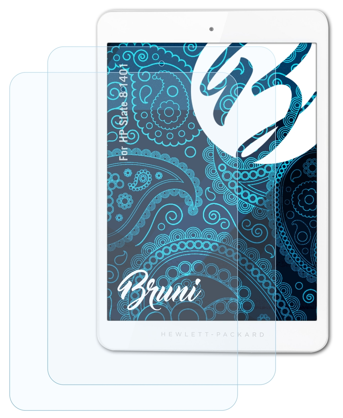 BRUNI 2x Basics-Clear Schutzfolie(für HP 8 Slate 1401)