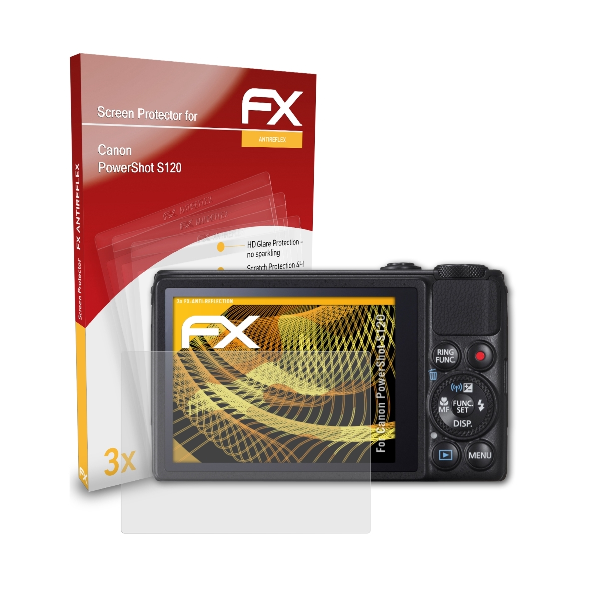 ATFOLIX 3x FX-Antireflex Displayschutz(für Canon PowerShot S120)