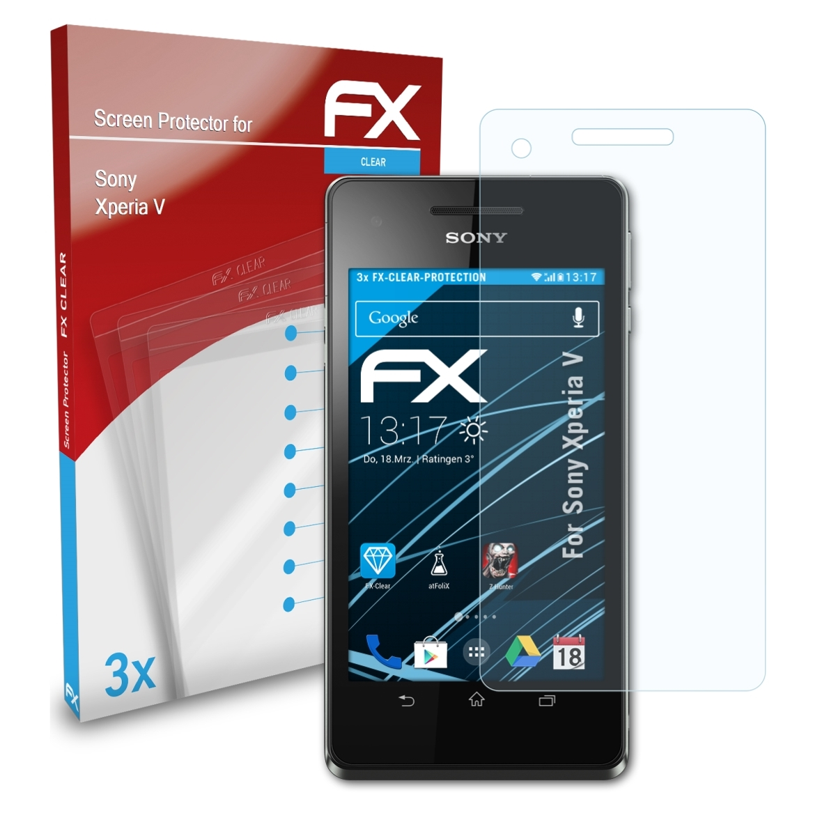 Sony FX-Clear Xperia 3x V) ATFOLIX Displayschutz(für
