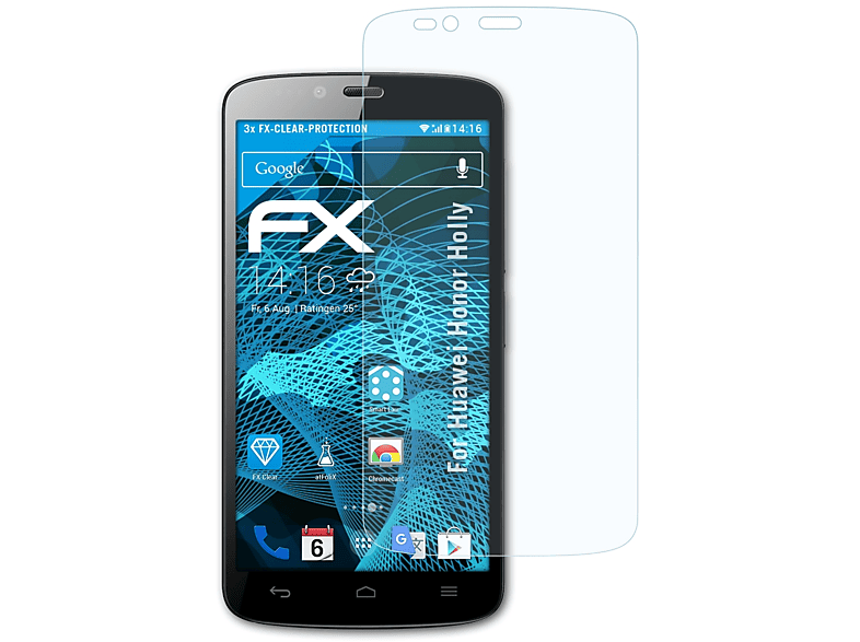 ATFOLIX 3x FX-Clear Displayschutz(für Huawei Honor Holly)